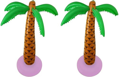 Quickdraw 2X Gonflable Palmier Noix de Coco Arbre 90cm Hawaiian Plage Été Garden-Party Prop