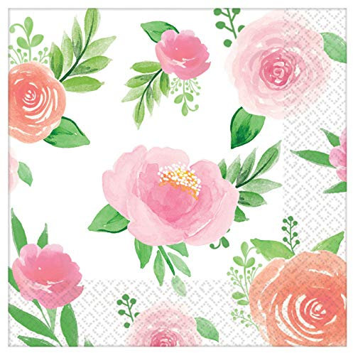 Amscan 502165 - Floral Baby Shower Party Beverage Napkins - 16 Pack