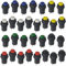WMYCONGCONG 30 PCS 12 mm selbstsichernder verriegelnder Drucktastenschalter AC 250V / 1,5A 125V / 3A