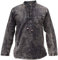 Gheri Mens Hemp Cotton Lace Up V Neck Grandad Shirt Stone Washed Black X-Large