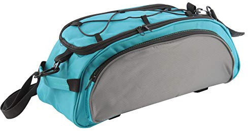 Bingo-Shop Fahrradtasche für Gepäckträger Gepäckträgertasche (Hauptkammer, ca. 15L) (Blau | Grau)