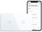 BSEED Doble Interruptor Inteligente WIFI 1 Gang 1 Vía (Requiere Cable Neutro) Compatible con Alexa/Tuya/Smart Life, Interruptor de Luz de Pared con Panel de Vidrio 157mm Blanco
