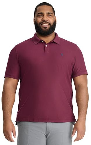IZOD Herren Big and Tall Advantage Performance Short Sleeve Solid Polo Shirt Poloshirt, Feige, Large Hoch
