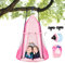 COSTWAY Balançoire Extérieur Enfant Ø100CM avec Tente Amovible, Balançoire Nid d'Oiseau Charge 150KG Hauteur Réglable de 100 à 180CM, Balançoire Tente Suspendue pour Jardin, Maison, Intérieur (Rose)