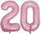 DIWULI Luftballon 20 Geburtstag XXL Rosa - Zahl 20 Ballon