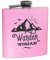 Flachmann mit Gravur Lustige Sprüche Berge Wandern Bergsteigen Après-Ski Skifahren Geschenk Pink/Rosa - Wander Woman