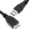 OcioDual USB A Stecker auf Micro B 3.0 Datenkabel und Ladekabel Festplattenkabel SS Super Speed High bis zu 4,8 Gbit/s Schwarz