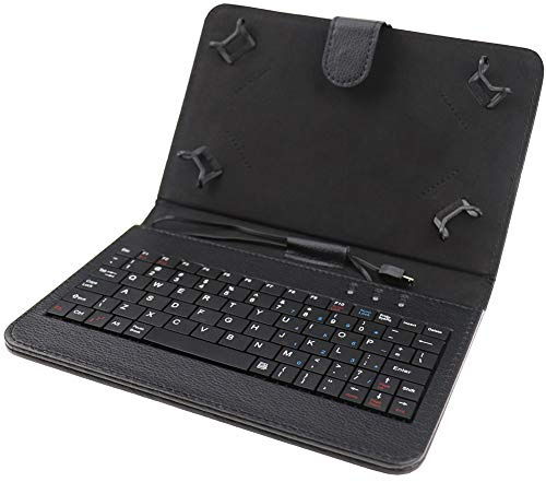 AKNICI 7-8 Inch Universal Case Cover with Keyboard/Stand for 7-8'' Android Tablet PC (USB-C/USB Type-C Keyboard) Galaxy Tab A/HUAWEI MediaPad/Lenovo/DOOGEE/ALLDOCUBE/TECLAST/Blackview
