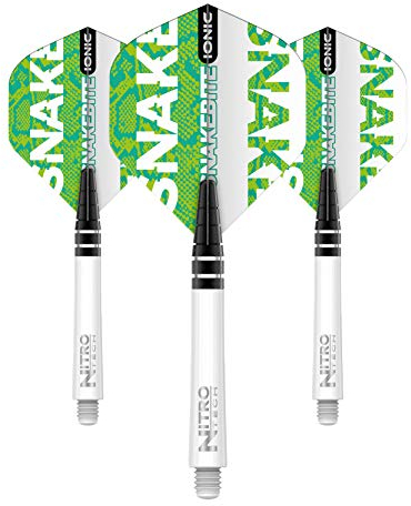 RED DRAGON Peter Wright Snakebite Ionic Green Combo - 3 Sets Per Pack (9 Dart Flights in total)