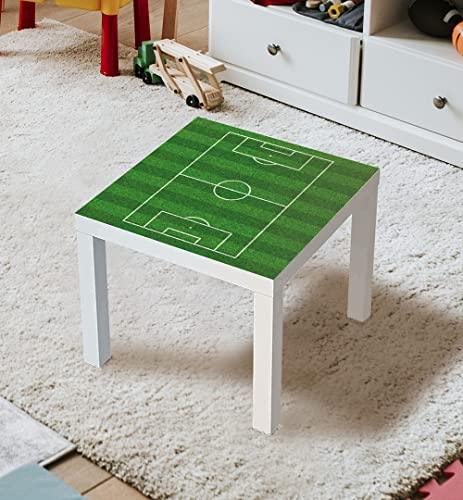 MyMaxxi | selbstklebende Tischfolie blasenfrei verkleben Fußballfeld Fussball Spielfolie kompatibel mit IKEA Lacktisch 55 x 55cm Aufkleber Sticker Kinderzimmer Spieltisch Brettspiele