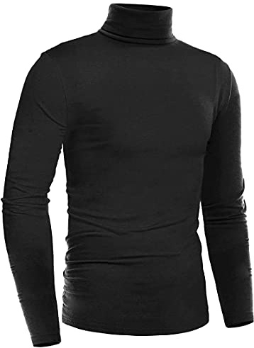 Men's Turtleneck Jumper Long Sleeve Fine Knitted Jumper Casual Slim fit Basic Sweatshirt
