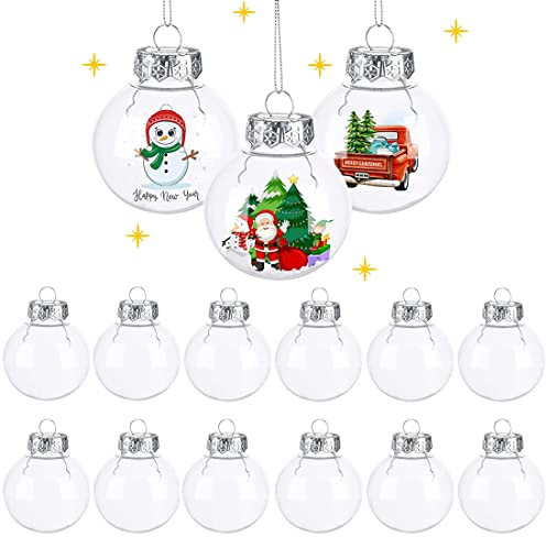 Klar Weihnachtskugeln,12 Stück 8cm Christbaumkugeln zum Befüllen, Durchsichtige Kunststoffkugeln, DIY Weihnachtskugeln Basteln für Weihnachtsbaum Deko Christbaumschmuck