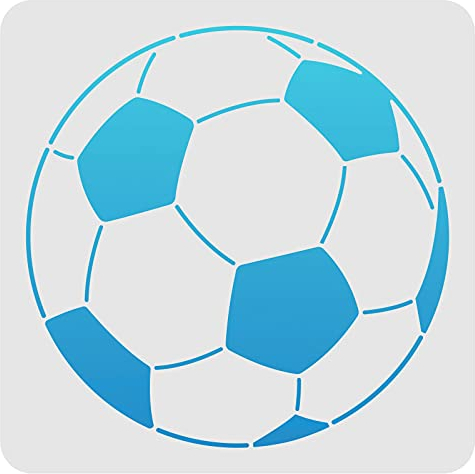 FINGERINSPIRE Fußball Schablone 30x30cm Kunststoff Fußball Zeichnungs Malschablonen Quadratische wiederverwendbare Sportliches Treffen Wettbewerb Schablonen zum Malen auf Holz Boden Wand Fliesen