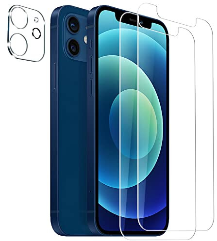 Mixroom - Film compatible avec iPhone XR de 2 pièces en verre trempé + 1 film appareil photo résolution totale dureté 9H, anti-rayures, anti-empreintes