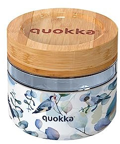 Quokka DELI BLUE NATURE | CONTENITORE PER CIBO IN VETRO CON COPERTURA IN SILICONE 500 ML