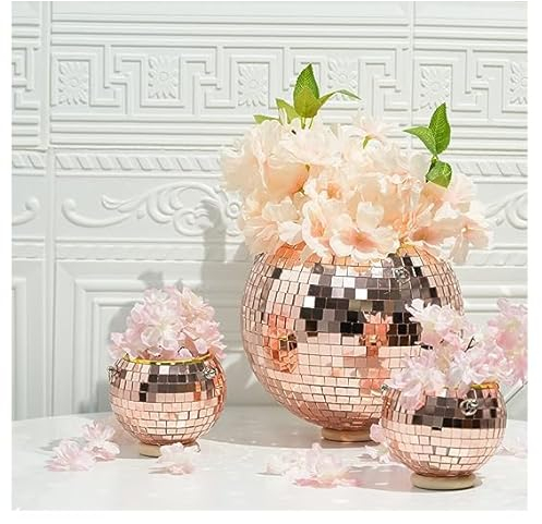 Disco Ball Planters 8+4 Boho Décor Flower Planter Pots for Indoor Outdoor Plants Hanging Mirror Ball in Home, Room, Patio Great Decoration Gift with Extra Long Swivel Hook Chain, 3 Balls Set