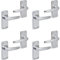 Designer Levers - Italian Style Straight Lever Door Handles - Polished Aluminium - 4 Pairs - Latch Door Handle - Interior/Exterior Use - Short Latch