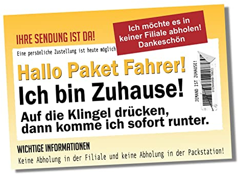 Paket Fahrer Zuhause Pakete Schild lustiger Spruch Paketablage Versand Türschild Warnschild Metallschild