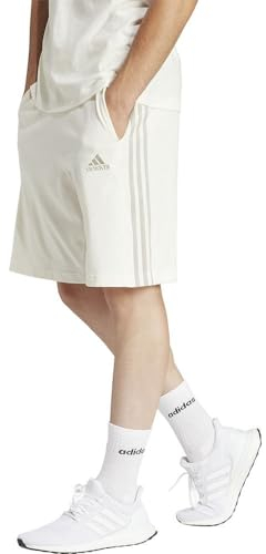 adidas Homme Essentials Single Jersey 3-Stripes Shorts, Off White, M