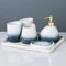 XYQXYQ Weißes Badezimmer-Zubehör-Set, moderne Badezimmerdekoration, luxuriöses 6-teiliges Badezimmer-Zubehör-Set, komplett mit Seifenspender, Zahnbürstenhalter, Becher, Tablett