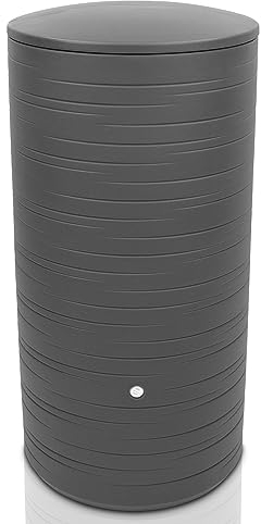YourCasa Regentonne 280 Liter [PureRain] mit Metallgewinde und Deckel - Regenfass Frostsicher aus Kunststoff - Regenwassertonne - Regenwassertank Garten Wassertank Regensammler Wandtank (Anthrazit)