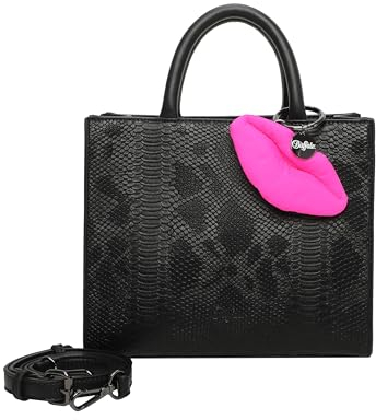 Buffalo Damen Big Boxy Collection Scaled Snake Black Shopper