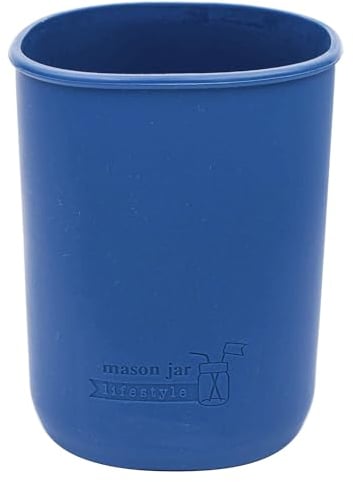 2 Pack 64oz Half Gallon Silicone Sleeves/Jackets for Protecting Mason Jars by Mason Jar Lifestyle (Deep Blue, 2)