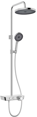 kielle Oudee - Duschset mit Thermostat, 260 mm, 3 Strahlarten, Chrom/Weiß/Schwarz 20602000