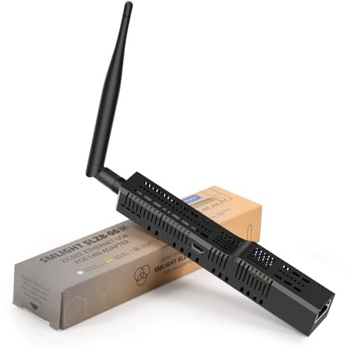 SMLIGHT SLZB-06M - Gateway coordinador Zigbee 3.0 a Ethernet, USB y WiFi con PoE, Compatible con Zigbee2MQTT, Home Assistant, ZHA
