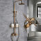 Set doccia anticato, con soffione per doccia a pioggia, in ottone, stile nostalgia, doccia, sistema doccia rotondo, con asta per doccia, set da parete, set per doccia, doccia, doccia da bagno, stile