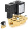 EXLECO 230V AC Magnetventil Messing G1/2 Elektromagnetventil Messing Elektrisch Magnet Ventil DN20 0-10 bar Wassereinlass Wasserverteilungsventile NC Direktwirkende Magnetventil für Wasser Luft