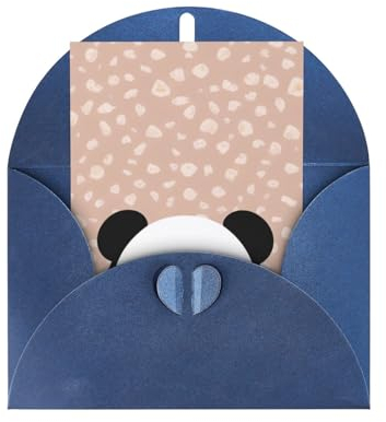 Niedliche Panda-Blanko-Karten und Umschläge. Geburtstagskarten, Weihnachtskarten, Halloween, Dankesbriefe, Ermutigungskarten