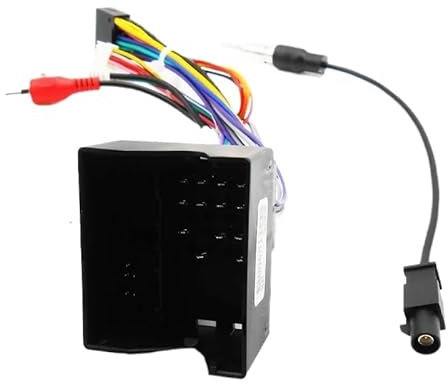 Faisceau de câbles d'autoradio, Prise 16 Broches, connecteur Femelle Quadlock, unité Principale du système Android, Adaptateur de câble RCA for Audi A3 8P A4 TT (Color : with Antenna Adapter)