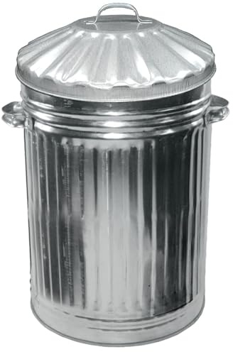 TRTO 1Pcs 110L Extra Large Metal Bin Retro Style Galvanised Steel Bin Feed Bin Easy To Use and Cleans