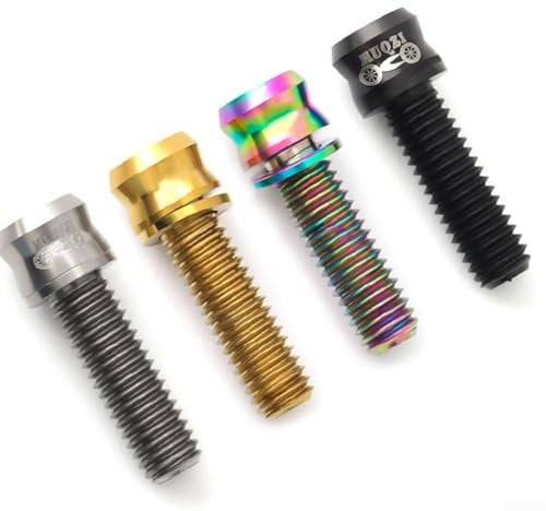 M5 and M6 Titanium Bolts for Secure Handlebar Stem and Disc Brake Caliper (M6-30 black)