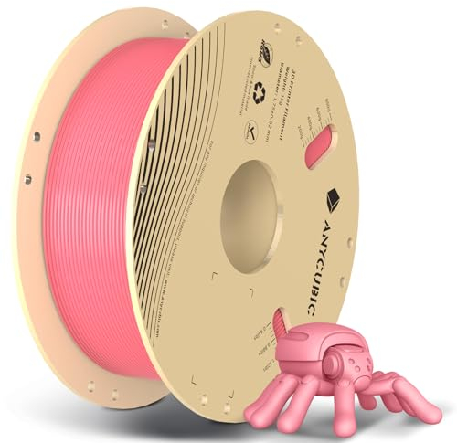 ANYCUBIC PLA Filament 1.75mm, 3D Drucker Filament PLA Rosa, Filament 3d Druckmaterialien für FDM 3D-Drucker, Vakuumverpackung, RFID für Intelligentes Drucken, 1kg PLA Erdbeerrosa