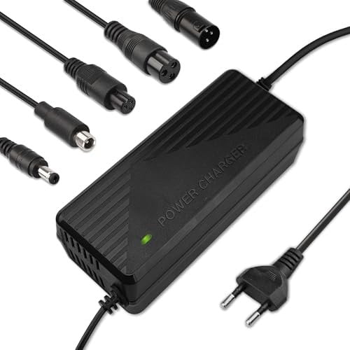 Xahpower Ladegeräte für Scooter Elektrisch, 42V 2A Hoverboard Ladekabel mit 5 Anschlüssen, E Scooter Ladekabel für Xiaomi M365 1S, Ebike, Selbstausgleichender Roller 36V Akku Lithium Batterie