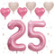 Rosa Luftballon 25, XXL Riesige Geburtstag Ballon 25, 40 - 101cm Ballon Zahl Deko Folienballon Zahlen 2 & 5, Geburtstagsdeko Jubiläum Party Deko, Fliegt mit Helium (Nummer 25/52)