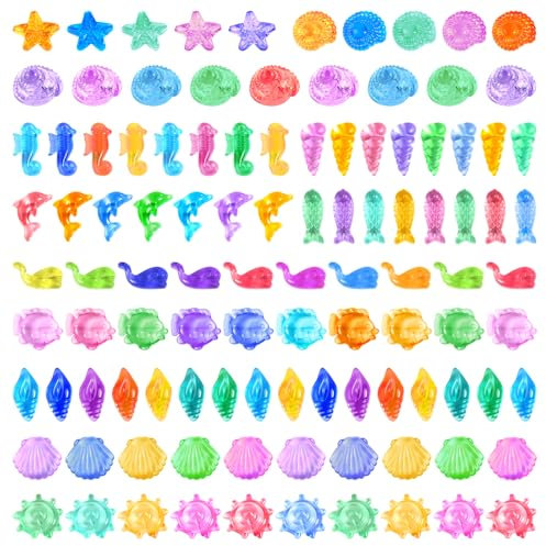 MIHURO Tauchjuwelen Für Kinder, 143 STK Meerestiere Pool Spielzeug Kinder, Bunte Acryl Unterwasser Spielzeug, Tauchspielzeug Für Kinder Poolparty Kindergeburtstag, Schatzsuchen, Sommer Schwimm