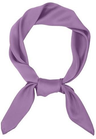 JasGood Damen Seidentuch Seide Leicht Eleganter Seidenschal Damen Bandana Halstuch Kopftuch Schal Vielseitiges Seidenschal für Frauen,Lila