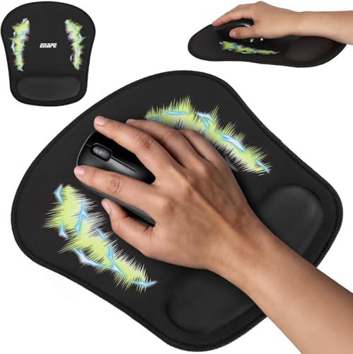 ENAPE® Ergonomisches Maus Pad mit Memory-Schaum für Gaming & Büro – Mousepad Anime, Tastatur Unterlage Schreibtisch & Schreibtischzubehör Ablage (Gelb)