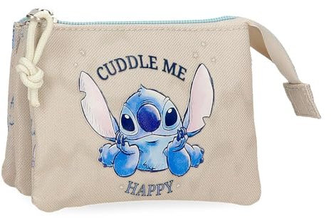 Disney Joumma Stitch Cuddle Me Happy, Geldbörse, Beige, 14 x 10 x 3,5 cm, Polyester, Beige, Talla única, Geldbörse