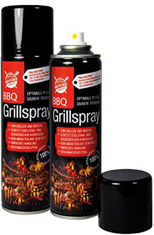 Boyens BBQ Grillspray 200ml - Schützt Edelstahl und Gusseisen vor Korrosion - Geschmacksneutral - Zum Grillen und Braten (2er Pack)
