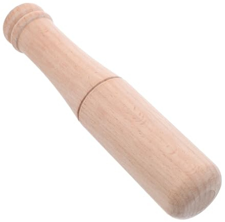 Holz Hammer Gewürzstampfer 17cm aus Buchenholz für Küche und Knoblauch | Manueller Stößel, Beige, Ergonomischer Griff, Leicht zu Reinigen, für Gewürze, Kaffee, Mahlzeiten
