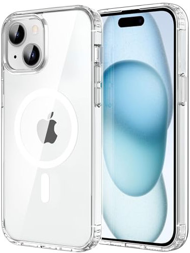 CACOE für iPhone 15 Hülle mit Kameraschutz, Kompatibel mit MagSafe, Stoßfest Kratzfest Magnetisch Rückseite Handyhülle für iPhone 15 Case Transluzente