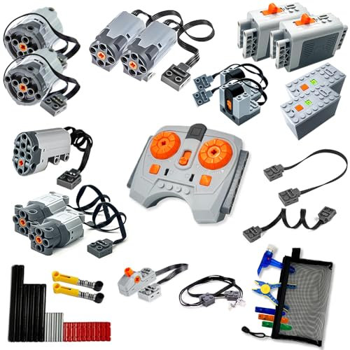 YUN.arbor 44-in-1 Power Function Kit Set Motor Battery Infrared-Remote-Control Receiver Train Adjustable Speed ​​Motor Parts, Motor Power Change Parts Compatible with mainbrands Technic-Parts