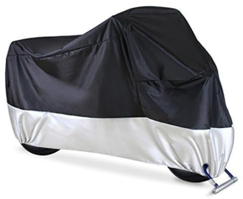 BTDLE Funda para Moto para Kawasaki GPZ 500 S,Exterior Impermeable Cubierta para Motocicleta Protector con Bolsa Almacenamiento,A/Black Silver
