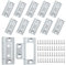 12 Pcs 2 Inch Bifold Door Hinges, No Mortise Bifold, Bearing Mute Flush Door Hinges, Silent for Wooden Doors, Cabinets, Windows, and Wardrobes