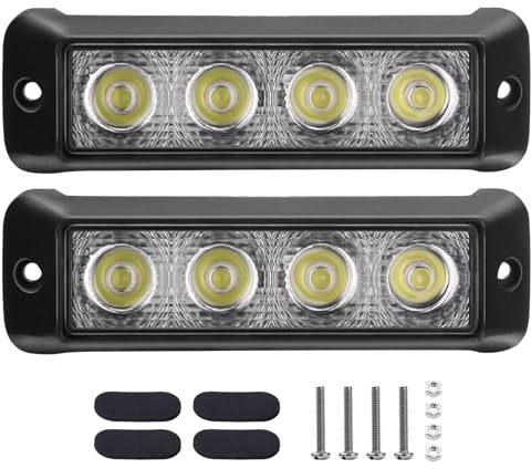 Chelhead 2 Stück 14cm weiße LED-Lichtleiste, schmal, 12 W | Einbau-Fahrlicht, 6000 K, superhell, kompatibel mit 12 V/24 V Geländewagen, SUV, ATV, Allradantrieb, Auto, LKW, Golfwagen