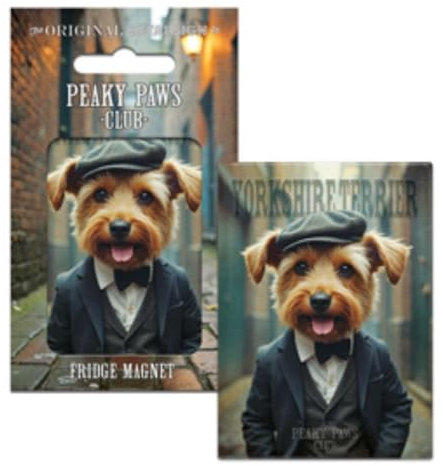 Fridge Magnet (65 x 90 mm) - Peaky Paws Club - Yorkshire Terrier (Yorkie)